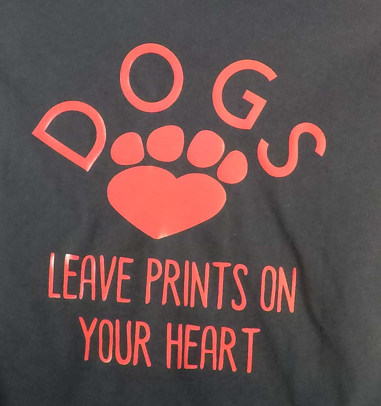 Dogs Leave Prints On Your Heart (Black) T-shirt