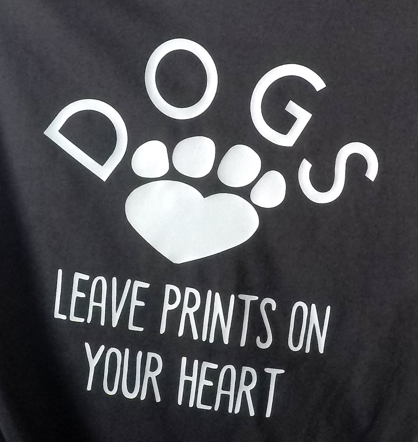 Dogs Leave Prints On Your Heart (Black) T-shirt