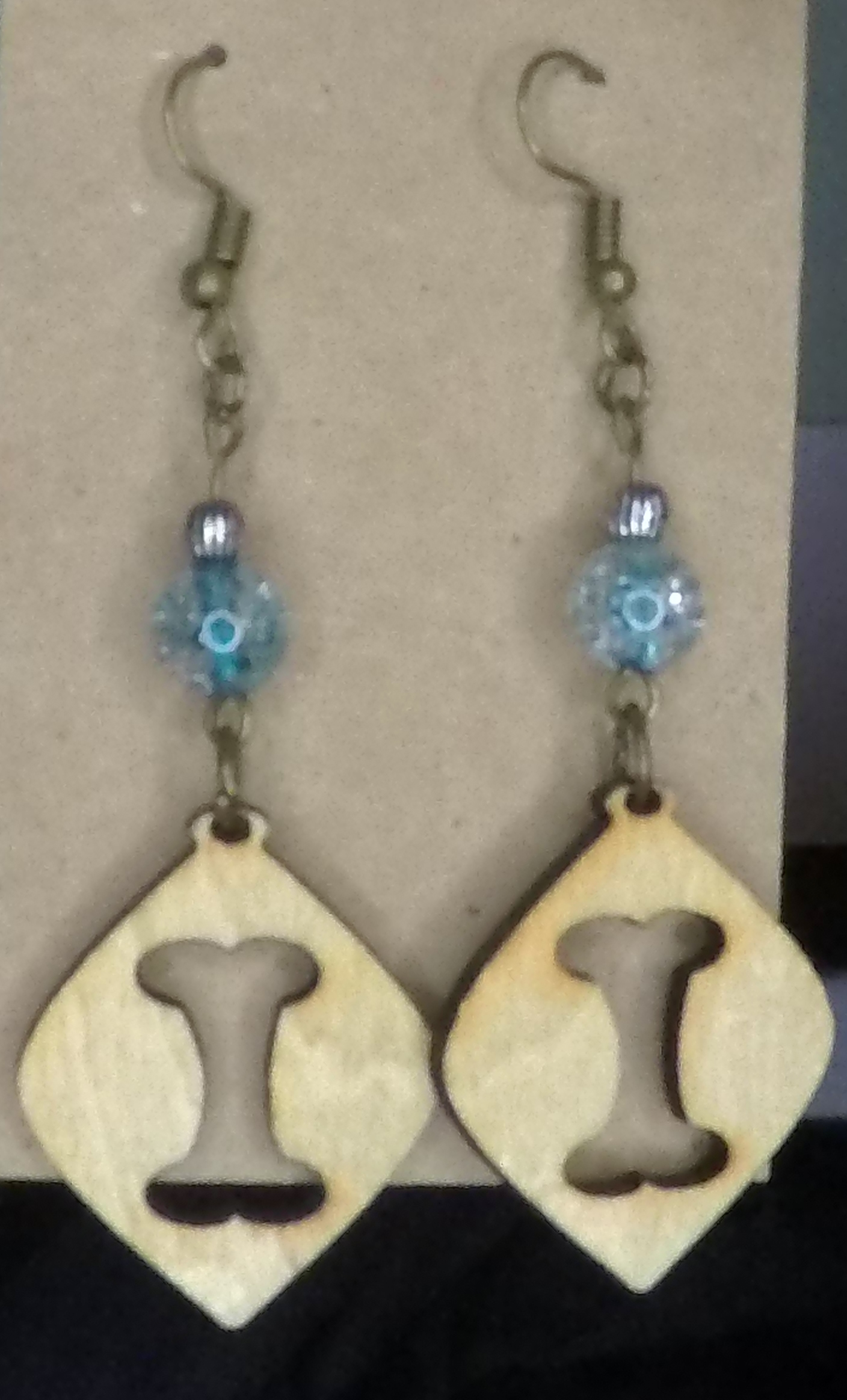 Bone Silhouette Wooden Earrings