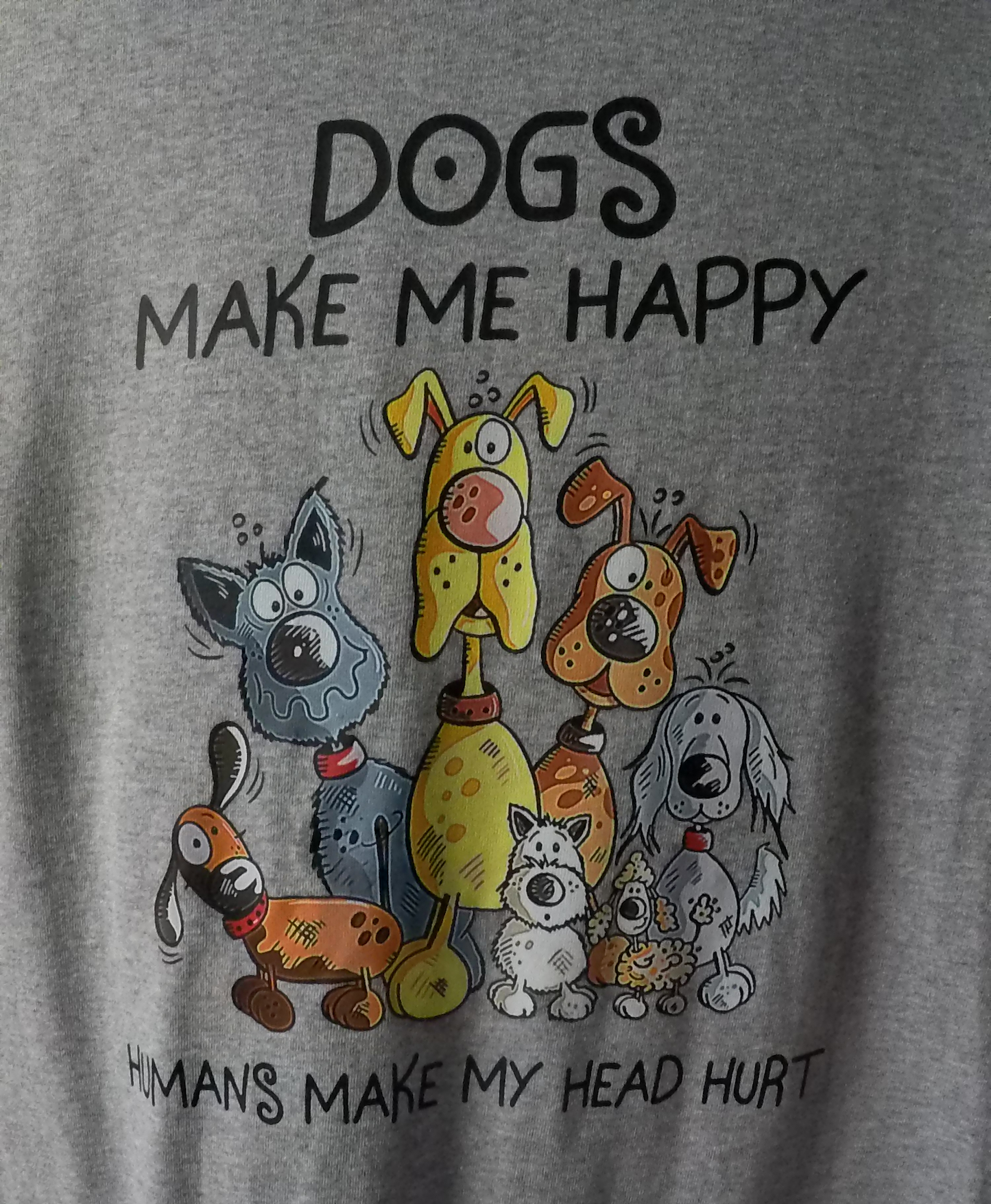 Dogs Make Me Happy (Steel) Men's T-shirt
