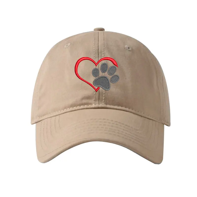 Dog Heart Paw Embroidery Hat