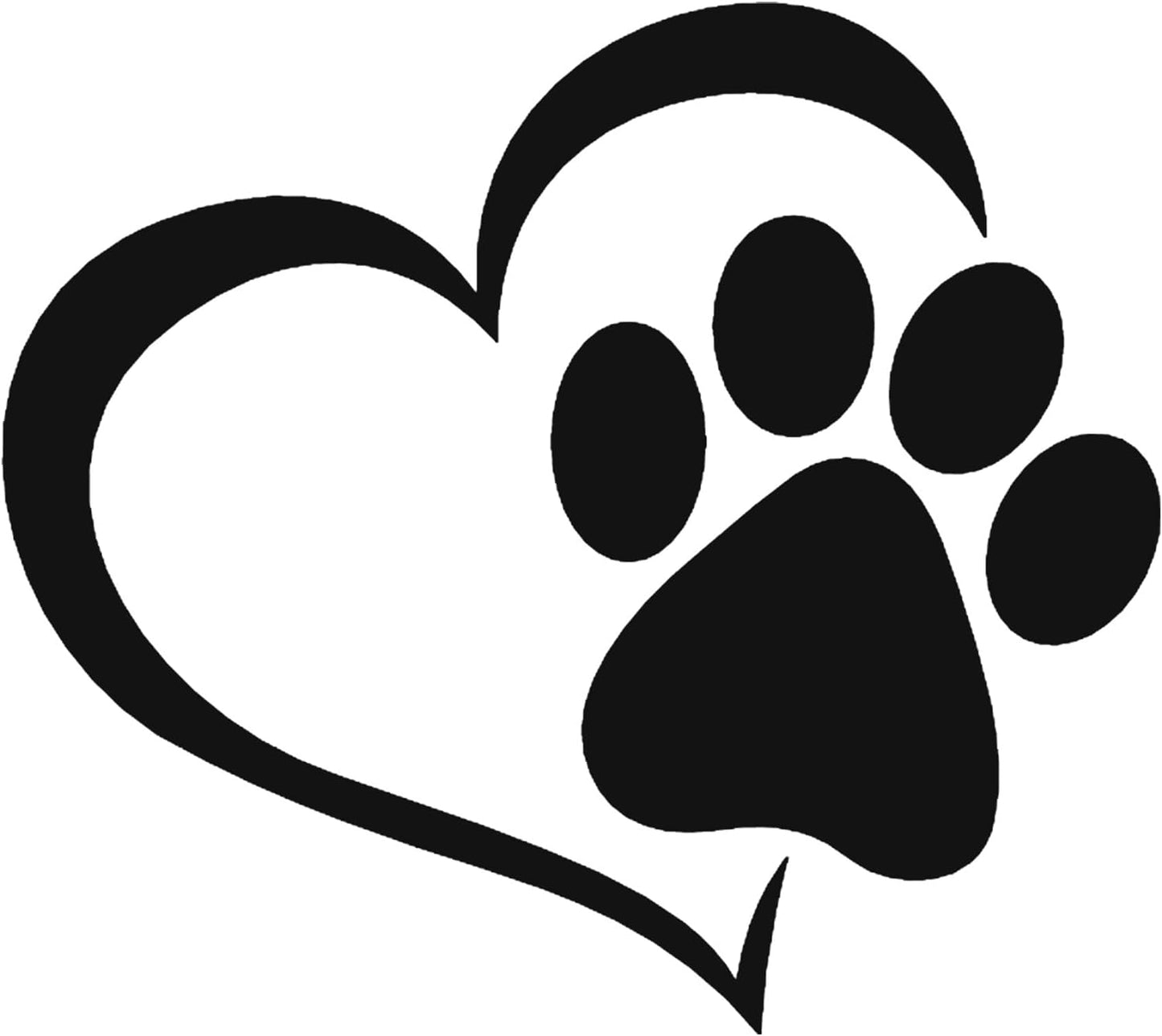 Paw and Heart Car Decal