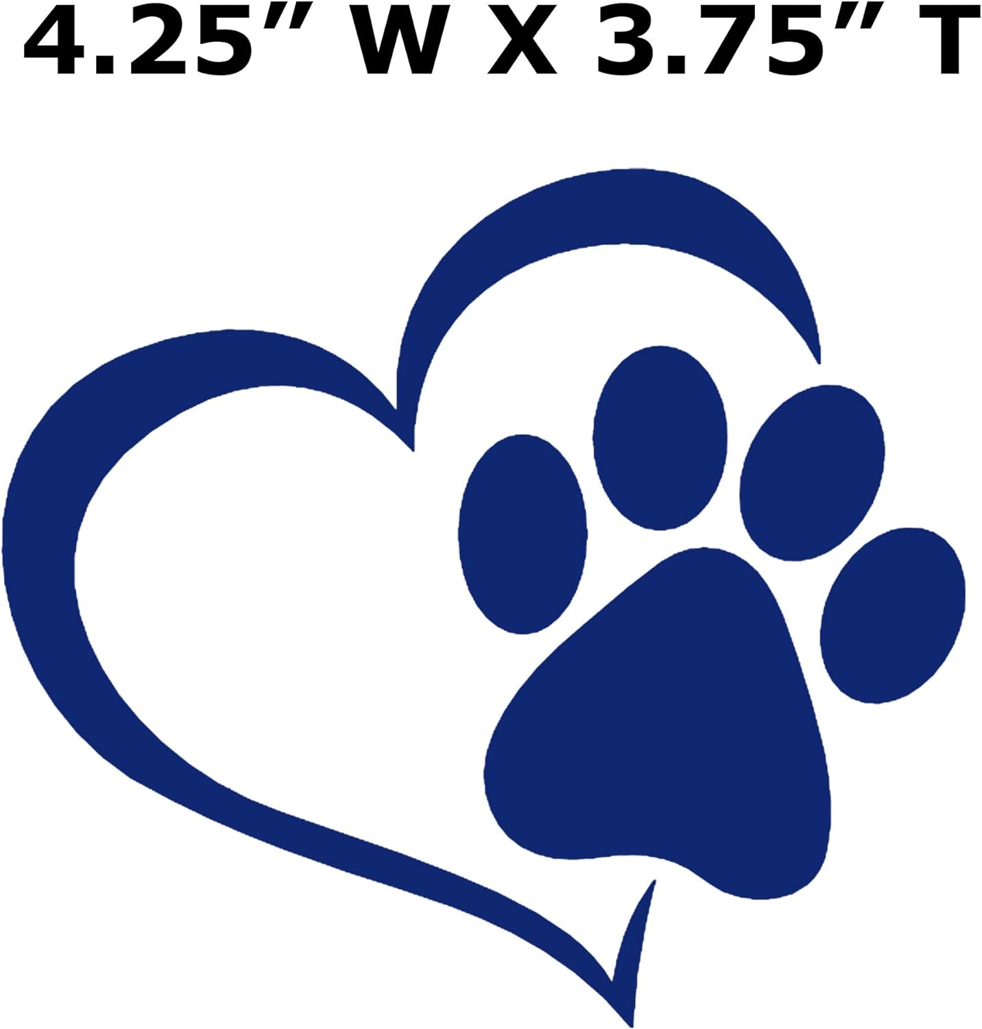 Paw and Heart Car Decal