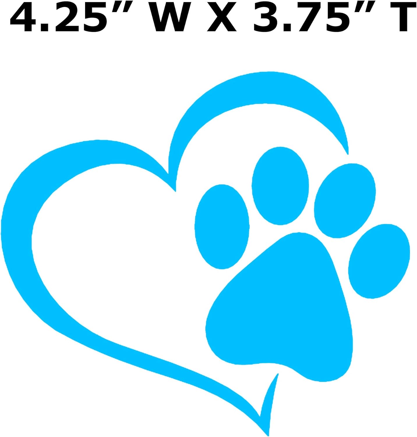 Paw and Heart Car Decal