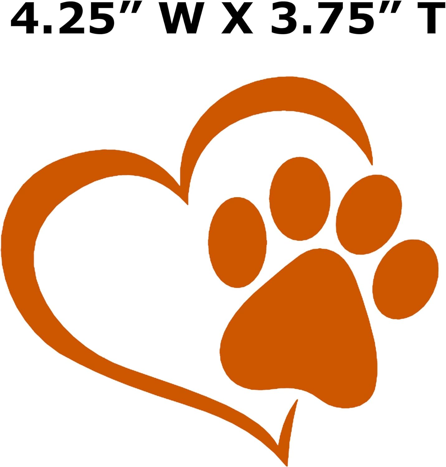 Paw and Heart Car Decal
