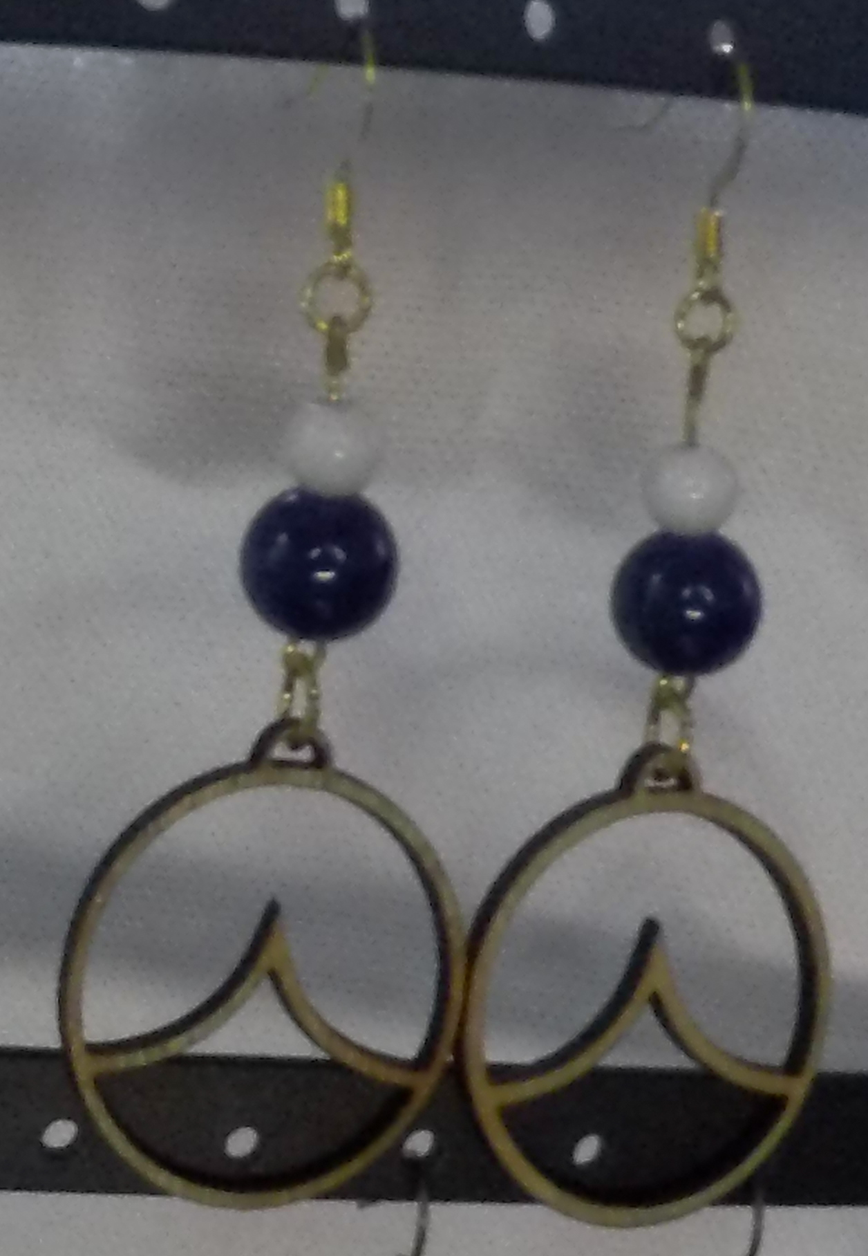 Peak Wave w/Navy Wooden Earrings