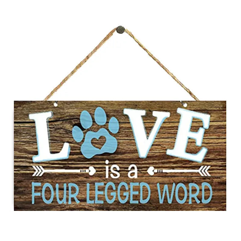 Love Is Dog Wooden Dog Tag