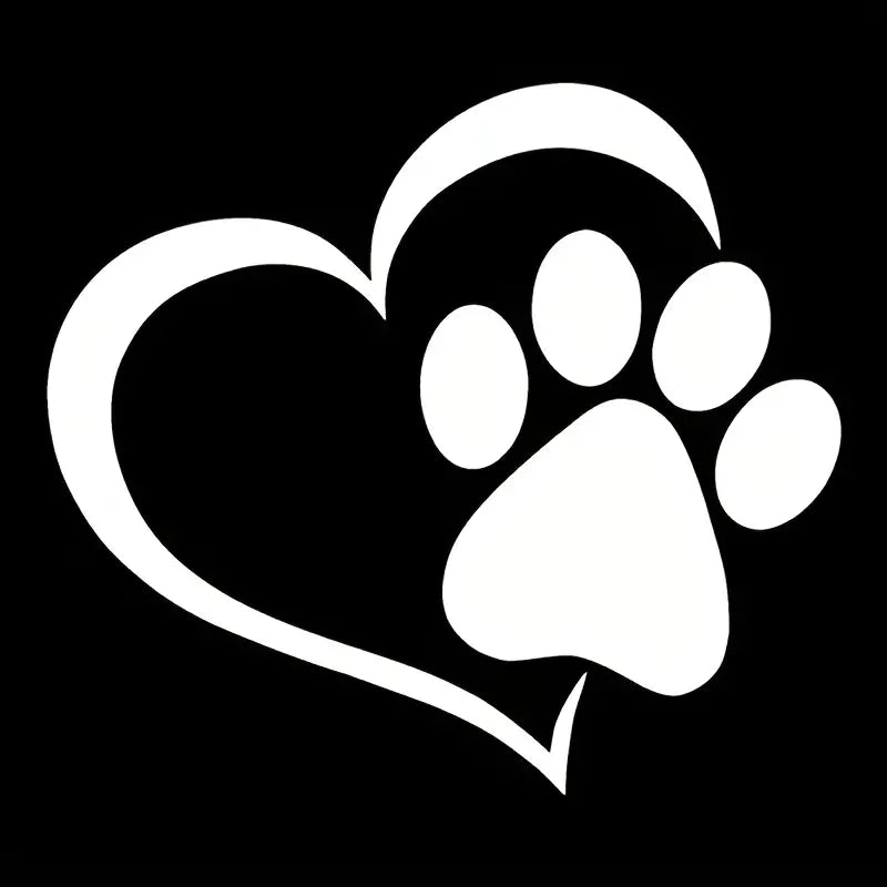 Paw and Heart Car Decal